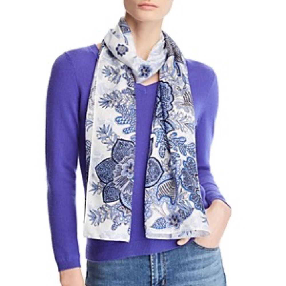 Echo Floral Paisley Silk Oblong Scarf